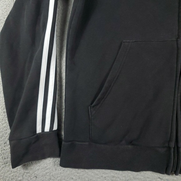 Adidas Sweater Womens Large Black Full Zip Up Hoodie Sweatshirt Ladies * - Picture 3 of 9
